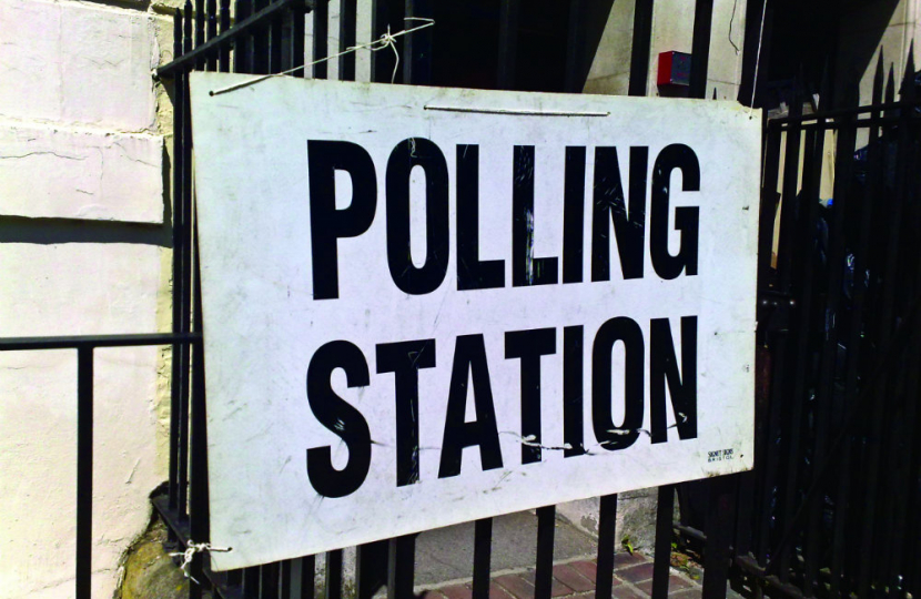 Polling station sign