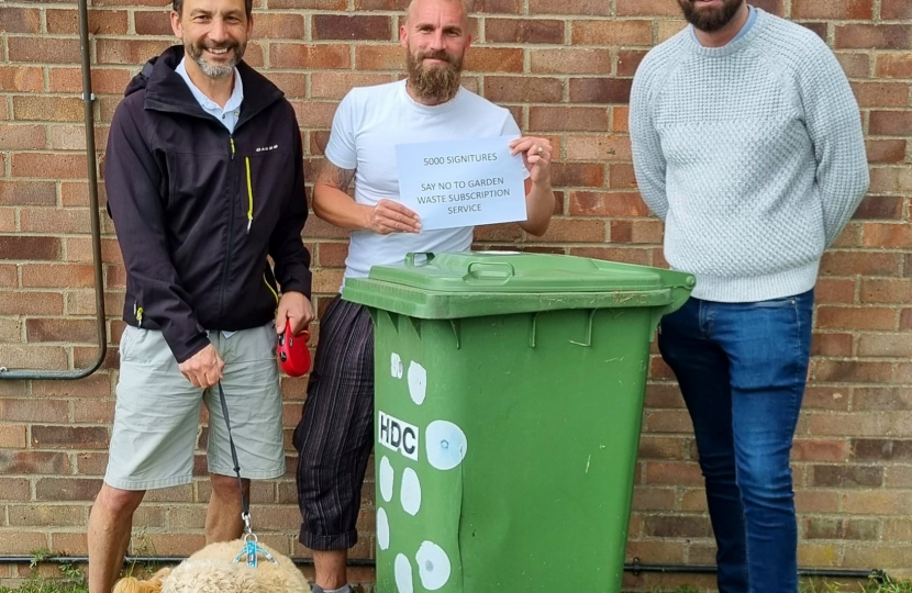 Sawtry councillors and garden bins