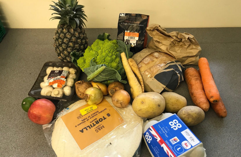 typical bag of produce Yaxley FRidge